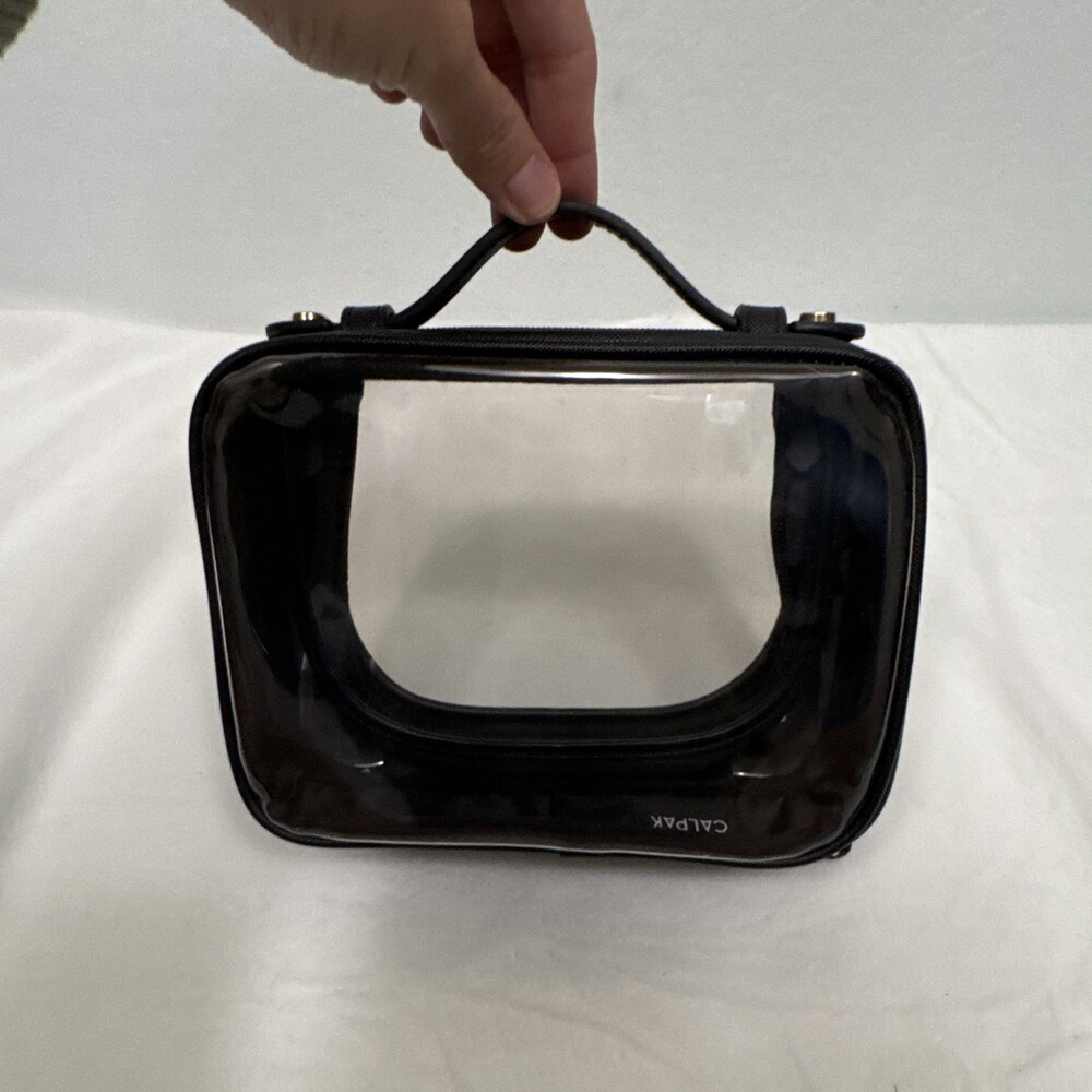 CALPAK Small Clear Cosmetics Case in Black